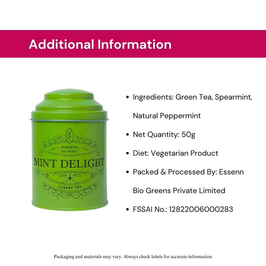 Mint Delight Tea Tin Can