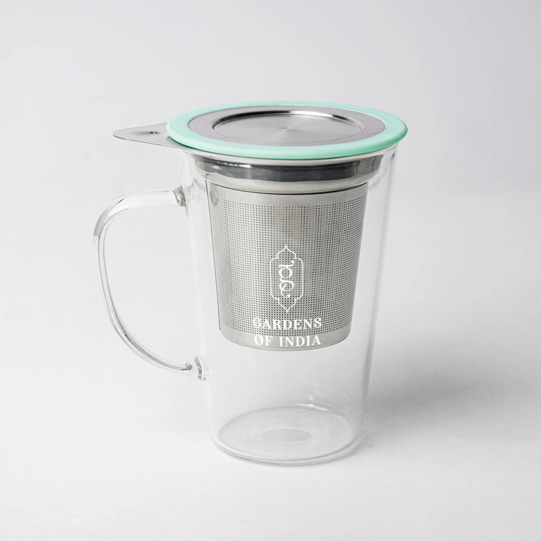 Glass Mug with Strainer