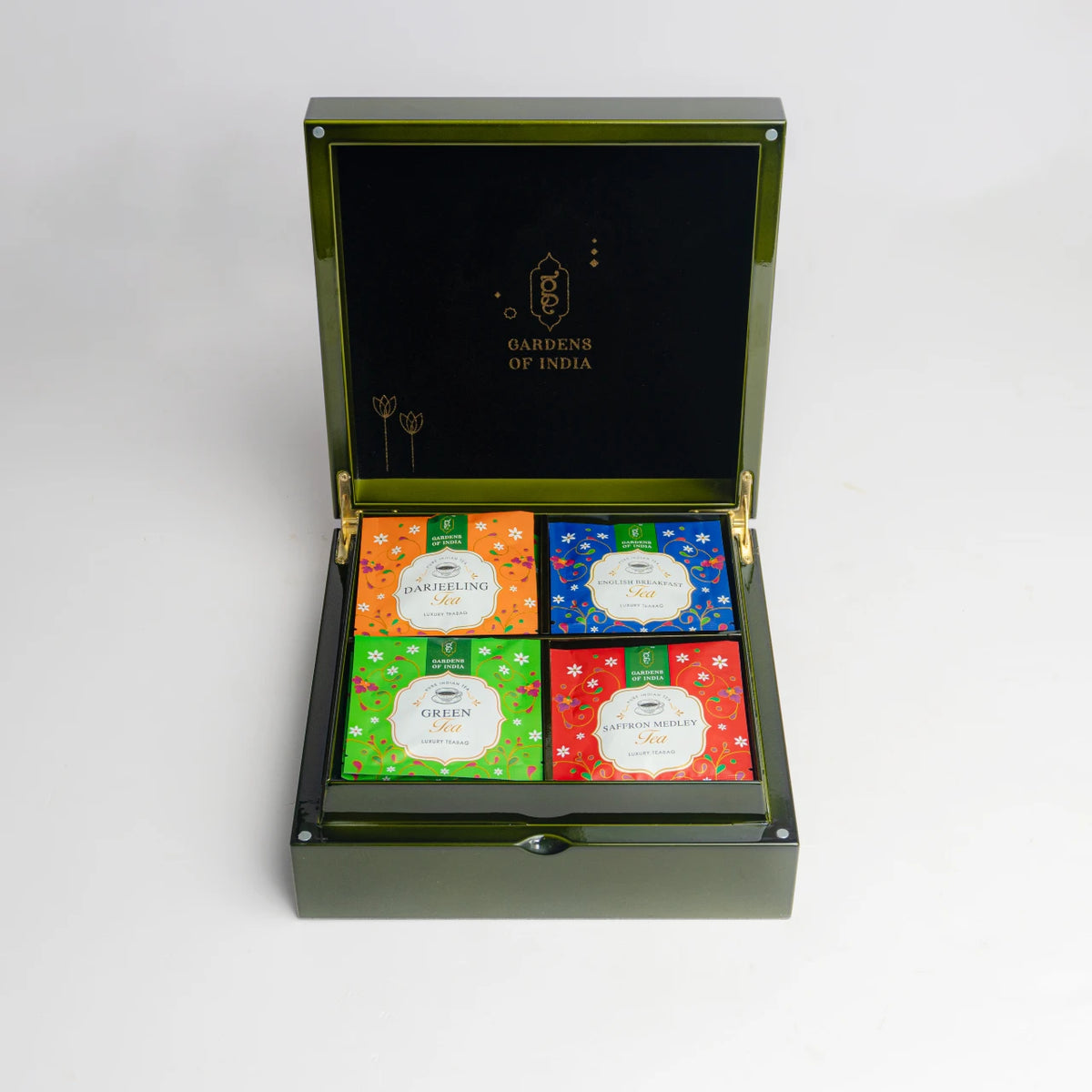 Signature Tea Collection Signature Emerald Tea Box - 4 variants, 32 Tea Bags – Gardens Of India