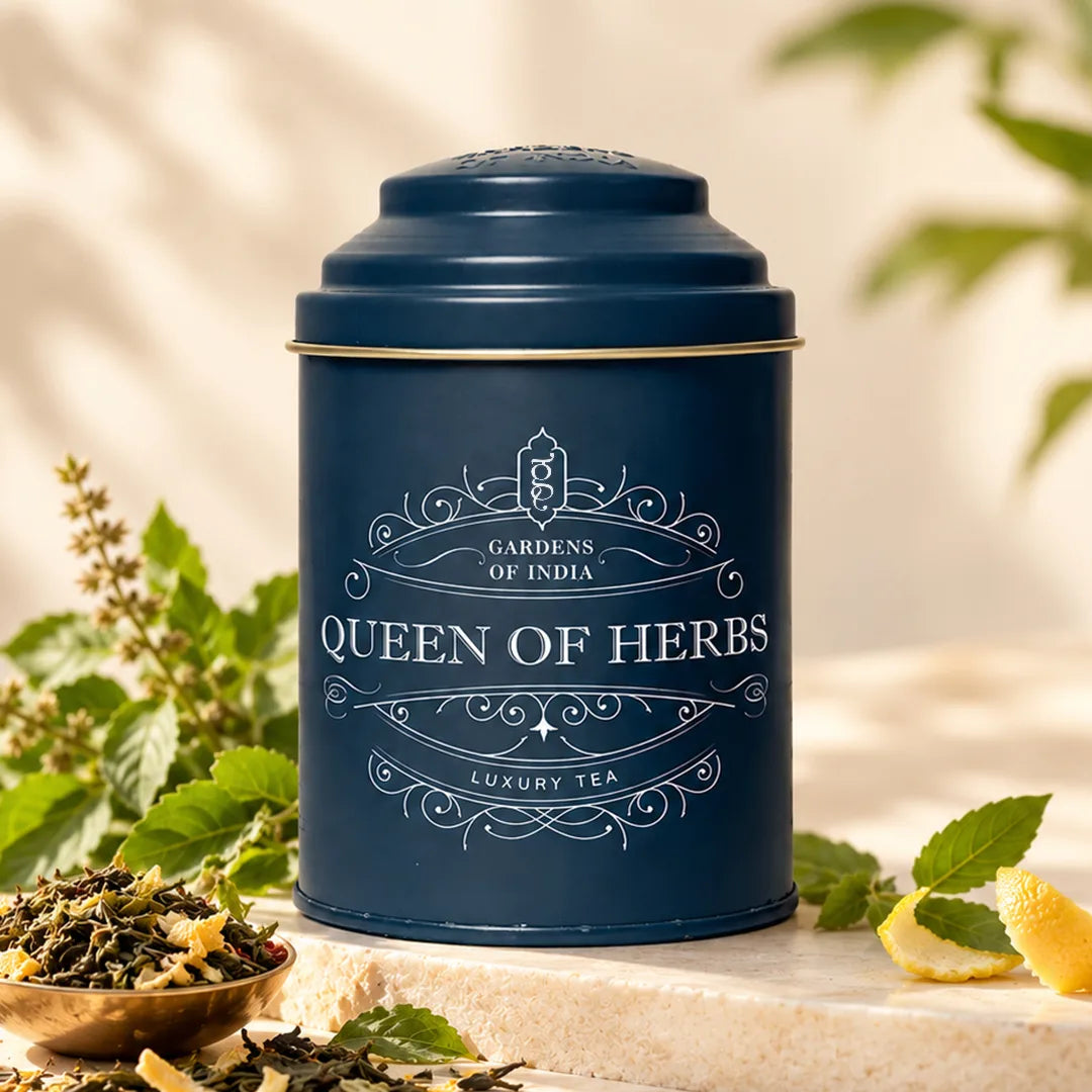Queen of Herbs Tea Tin Can