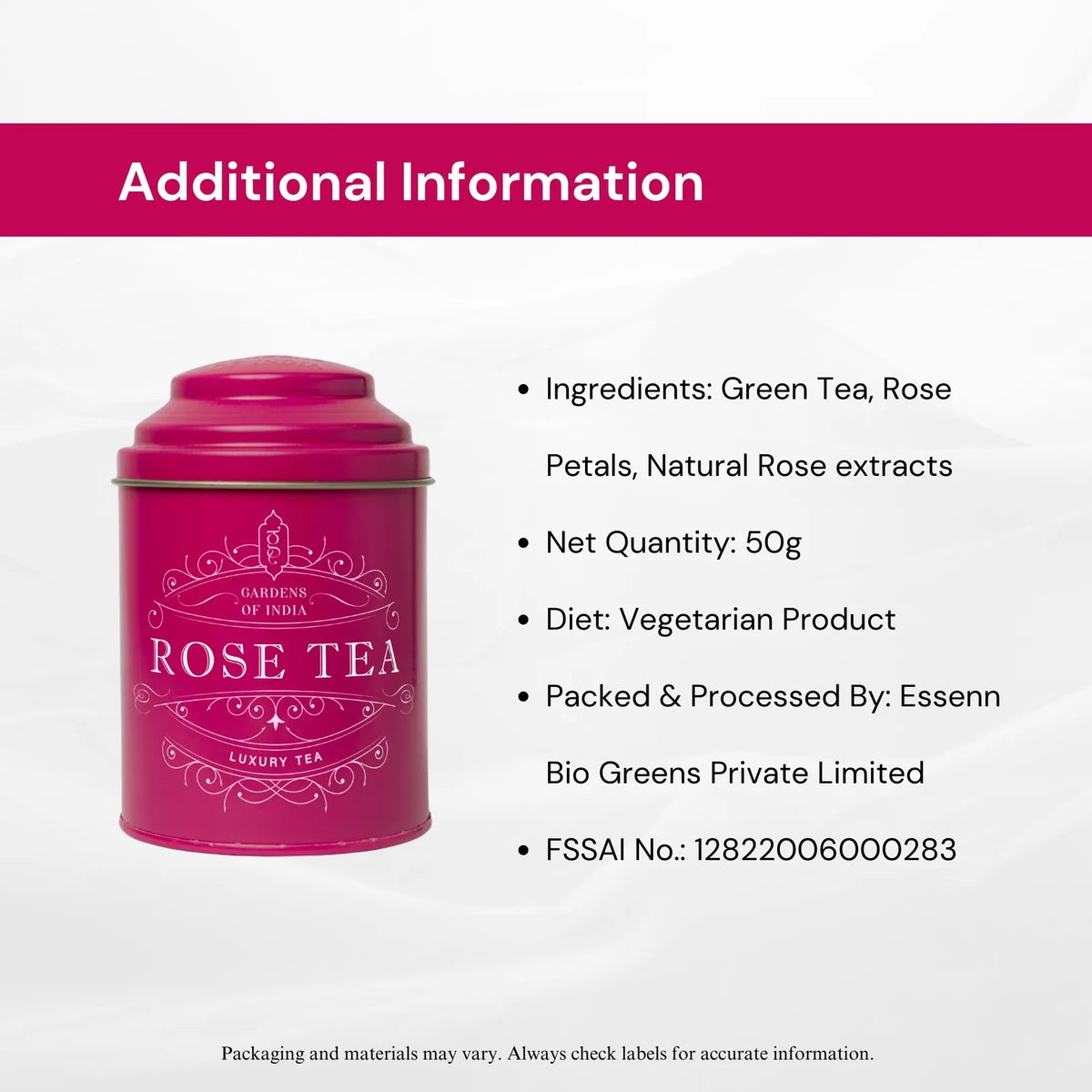 Rose Tea Botle Rose Tea Tin Can – Gardens Of India