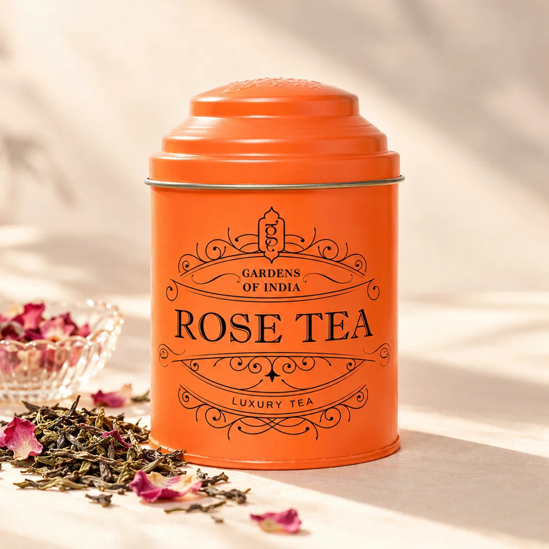 Rose Tea Tin Can