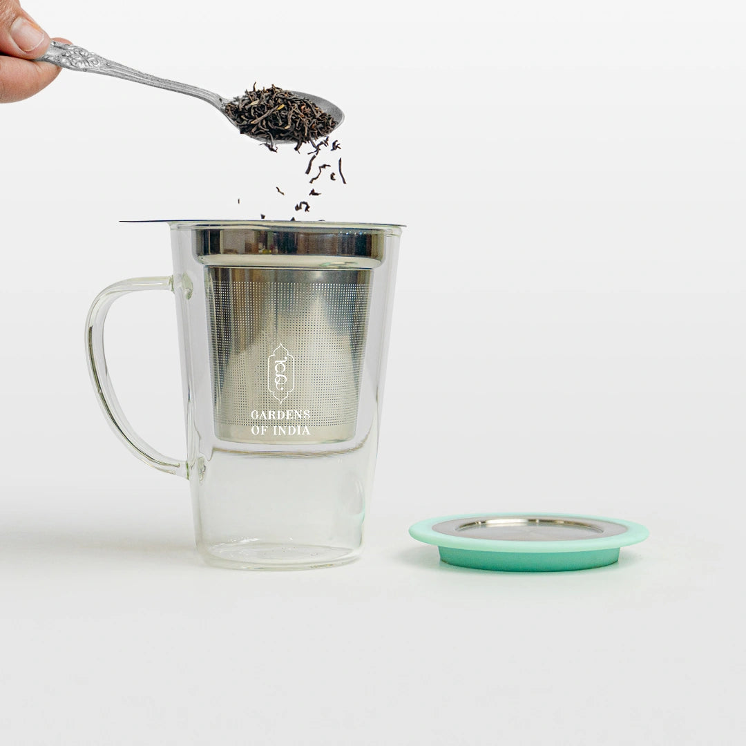 Glass Mug with Strainer