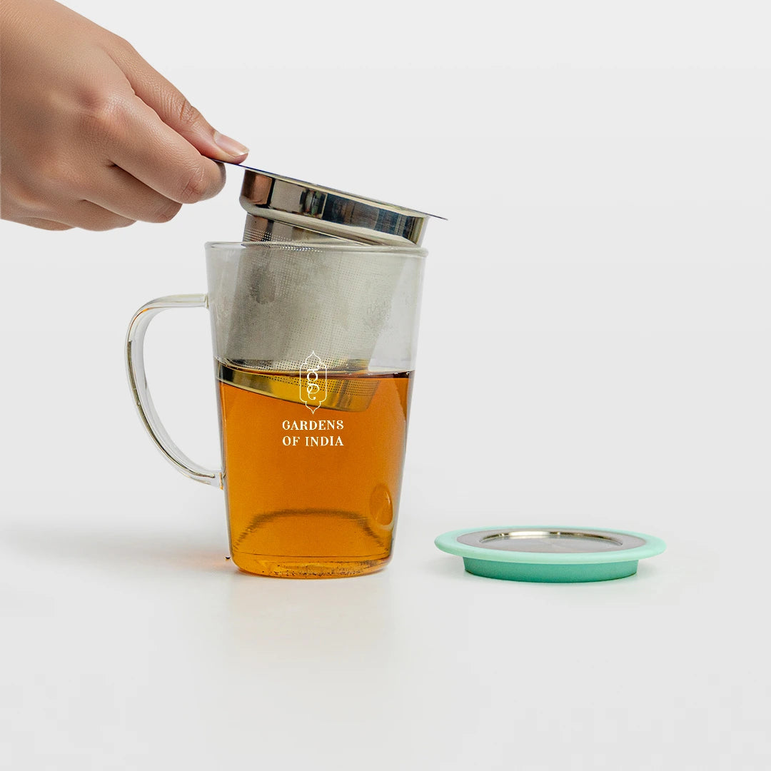 Glass Mug with Strainer